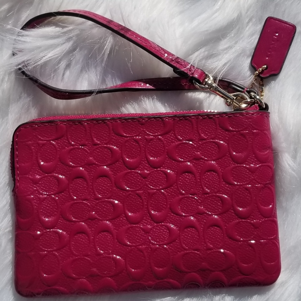 Cranberry COACH Wristlet - Picture 5 of 9